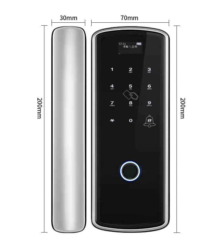 Полный наклон карты набор дистанционного управления цифровой раздвижной Keyless биометрическая клавиатура стеклянная дверь отпечатков пальцев Умный Замок