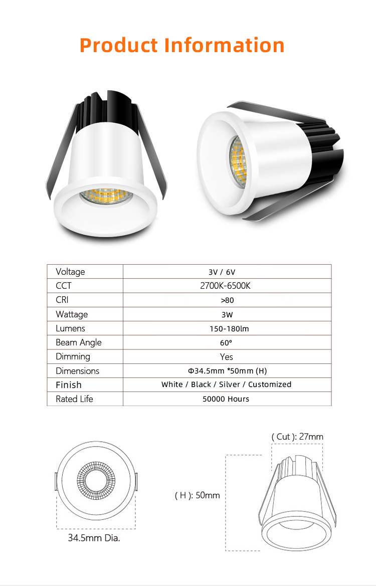 Surface Mounted COB Led Ceiling Spotlights Dance Led Spotlight Frame Crystal Ceiling Mini Led Spotlight