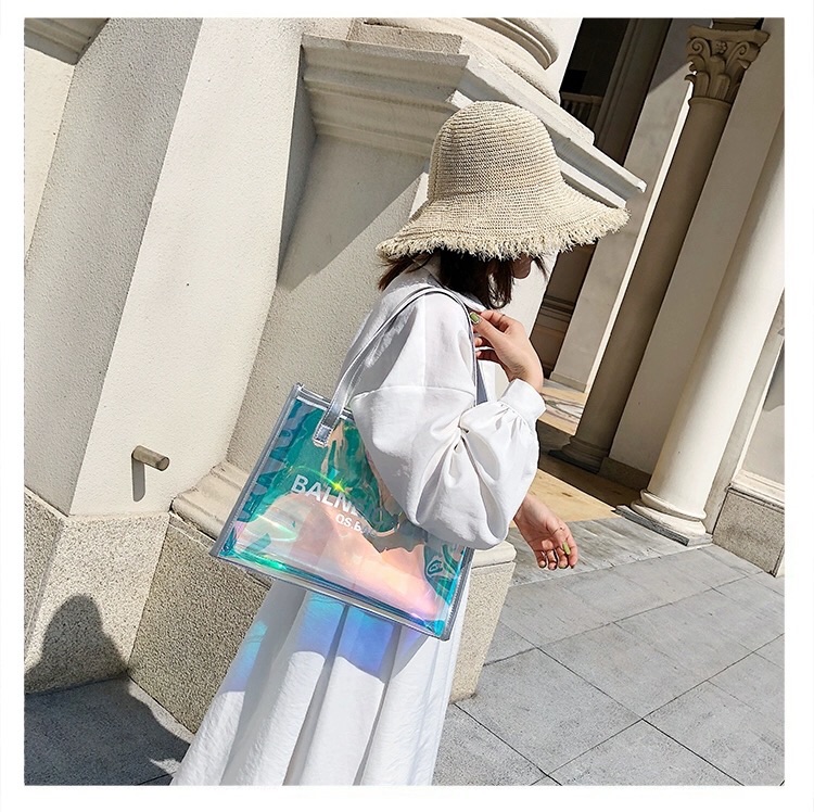 2020 fashion tote bag new design tote bag pvc custom logo holographic bags