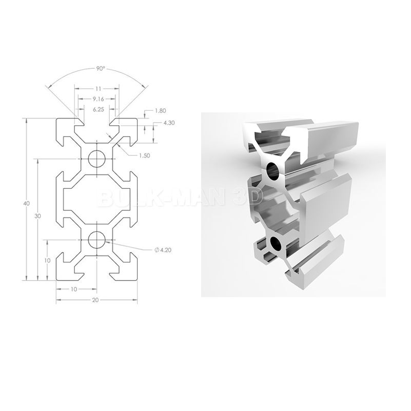 2020 T-slot Profilo Alluminio 2020 Estrusione T-Slot 400mm Argento - Per Stampanti 3D, CNC, Fai-da-te Guida Alluminio - Foto 14