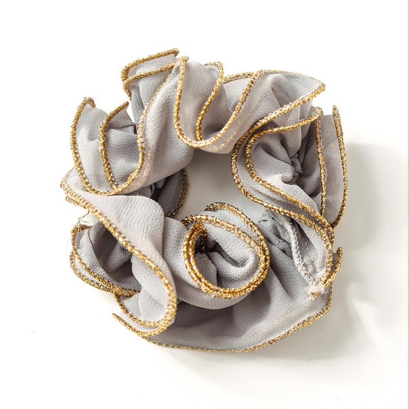 Эластичные резинки, одноцветные держатели для конского хвоста, аксессуары для волос, золотые кружевные жемчужные резинки для волос