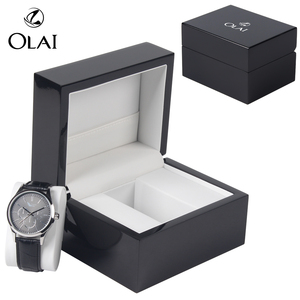 Luxury personalized glossy wooden watch packaging box,custom packing gift box wholesale watch storage box