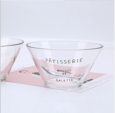 wholesale large decorative borosilicate salad ice cream fruit glass bowl