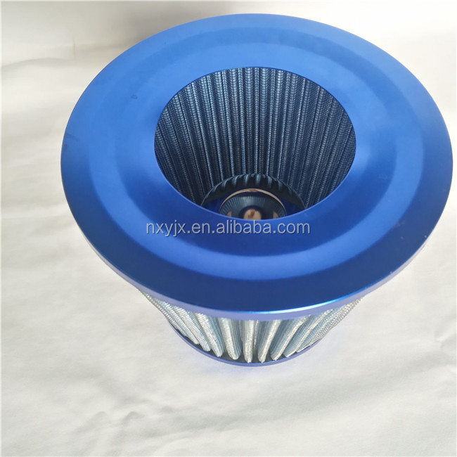 BLUE UNIVERSAL 3.5/" 89mm FLANGE CONE AIR FILTER FOR FORD AIR INTAKE+PIPE