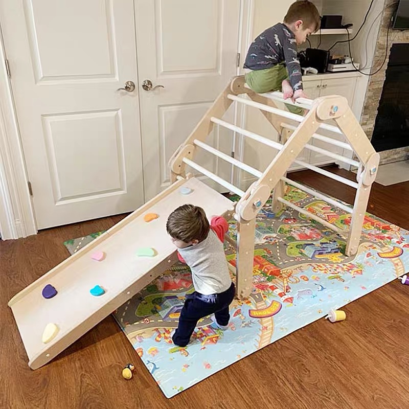 KD101 Hot selling educational children toys Foldable indoor wooden triangle climbing frame