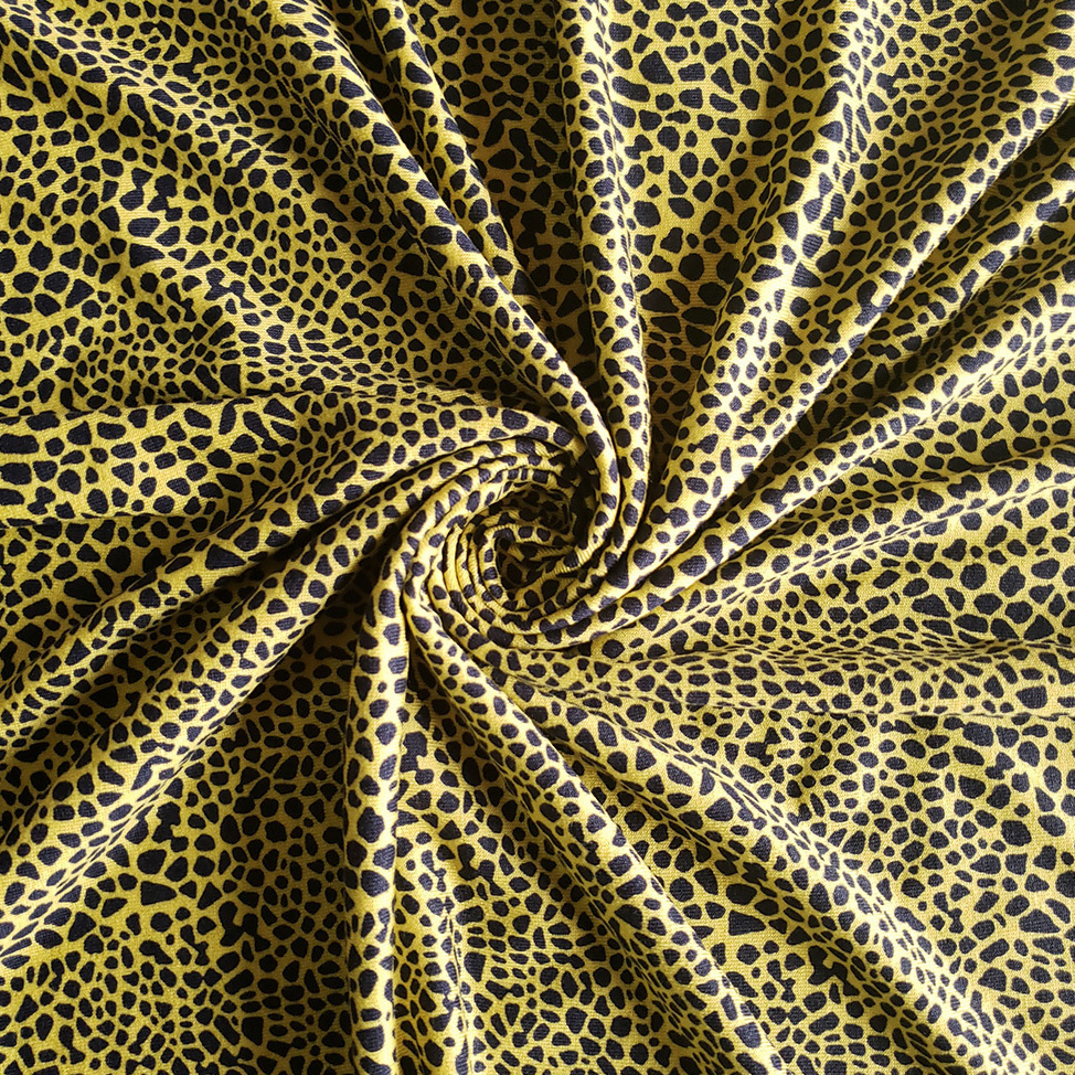 High Quality Cheetah Print Jersey Fabric For T-Shirt 96% Viscose 4% Spandex Fancy Fabric