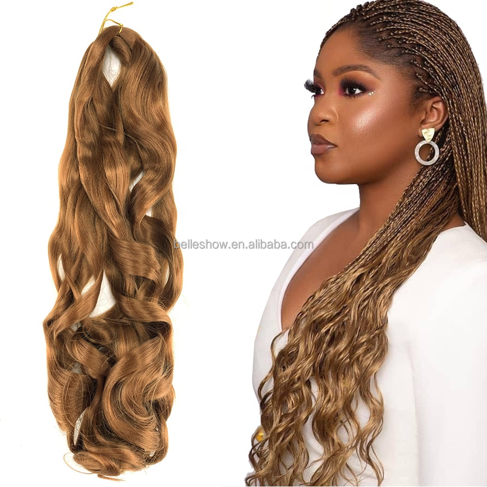 Синтетические блестящие шелковые волнистые прямые кудри Belleshow французские кудрявые вязаные косы волнистые кудрявые пони твист рува океанские волнистые волосы