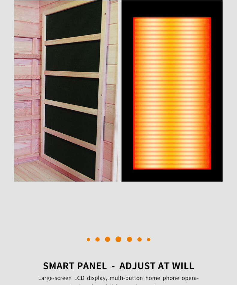2 person far infrared dry carbon panel hemlock sauna room