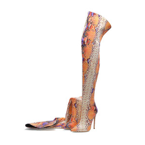 snakeskin thigh high boots size 11