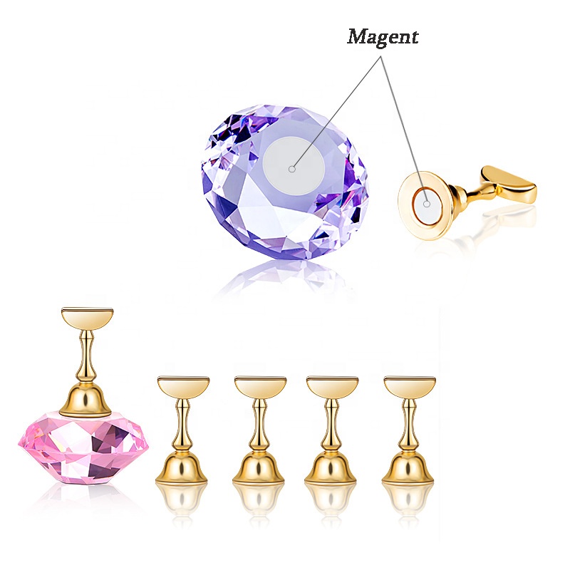 2021 новый дизайн стенд для демонстрации ногтей DIY магнитные Типсы для ногтей Стенд Держатели кристаллическая основа набор