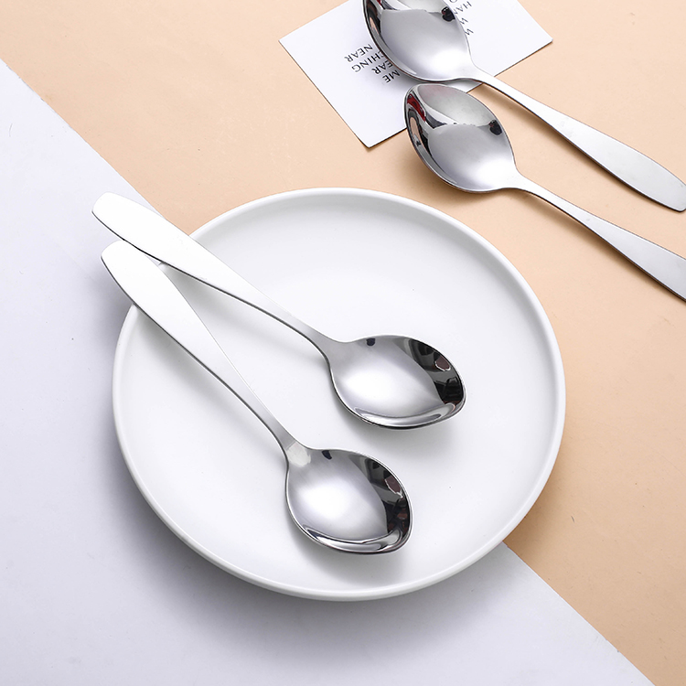 Высшее качество, зеркальная полировка, 6 шт., посуда, металлическая, недорогая, нержавеющая сталь, сервировочная ложка для отеля