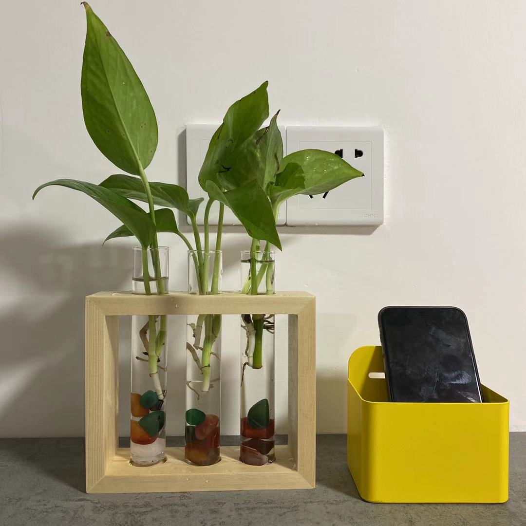 Стеклянный держатель вазы настольная декоративная трубка настенная подвесная/Пробирка ваза растение (3 пробирки)