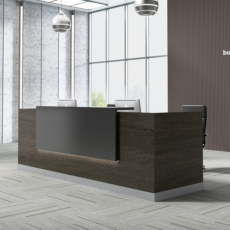 Light Luxury Glossy Office Counter Table Commercial Reception Desk