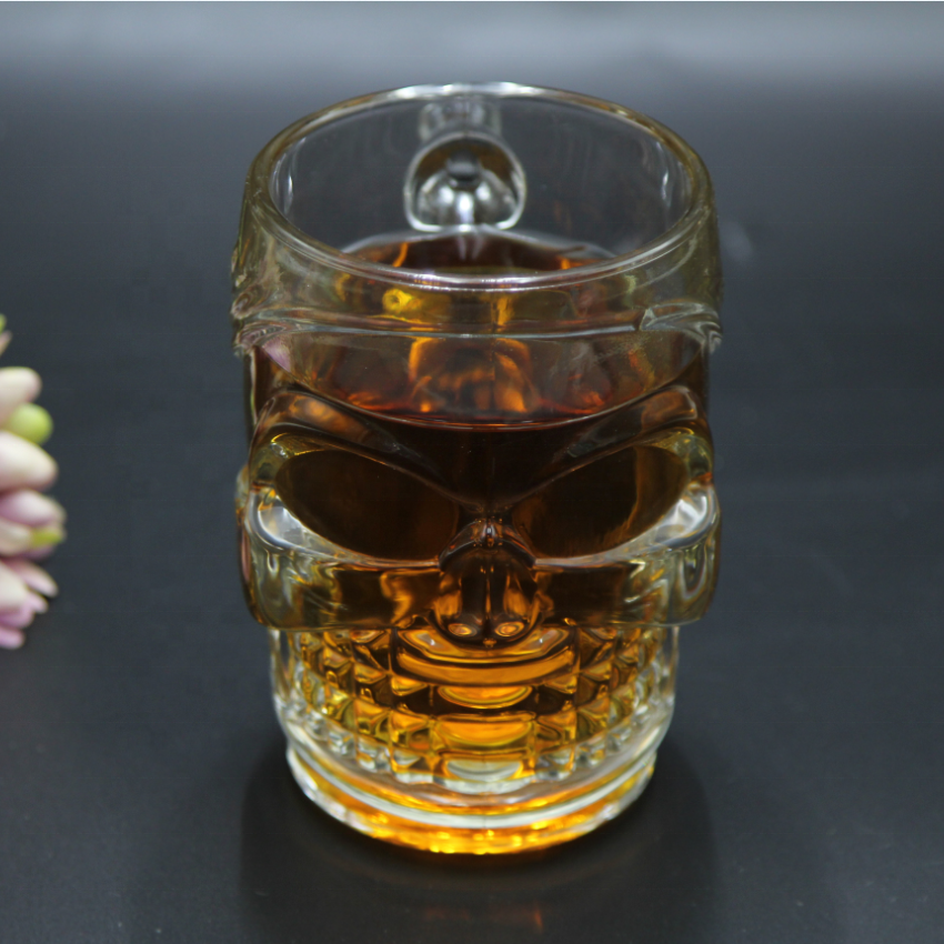 Более низкая цена, 300 мл, модная стеклянная чашка для питья с черепом