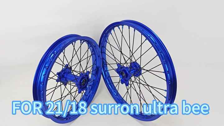 New Style Fit Sur Ron Ultra Bee 21/19 Wheel Set Blue Hub Electric