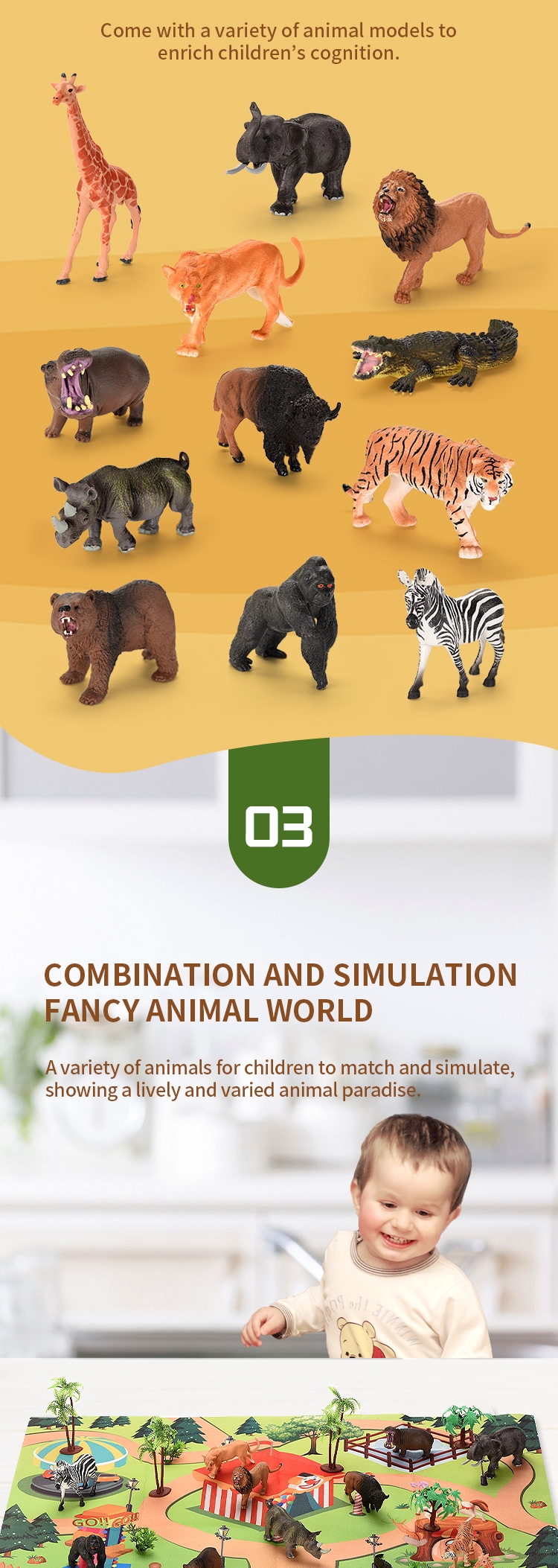 Realistic miniature Animal suit Model Toy