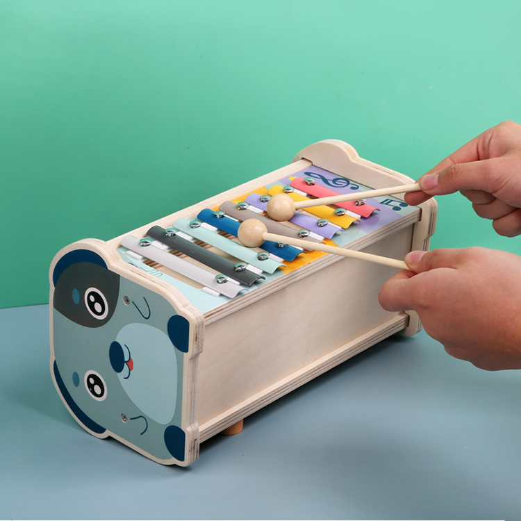 New Arrival 3In1 Multifunctional Wooden Dog Whack-a-mole Game Toys Hot Selling Kids Musical Percussion Educational Instrument