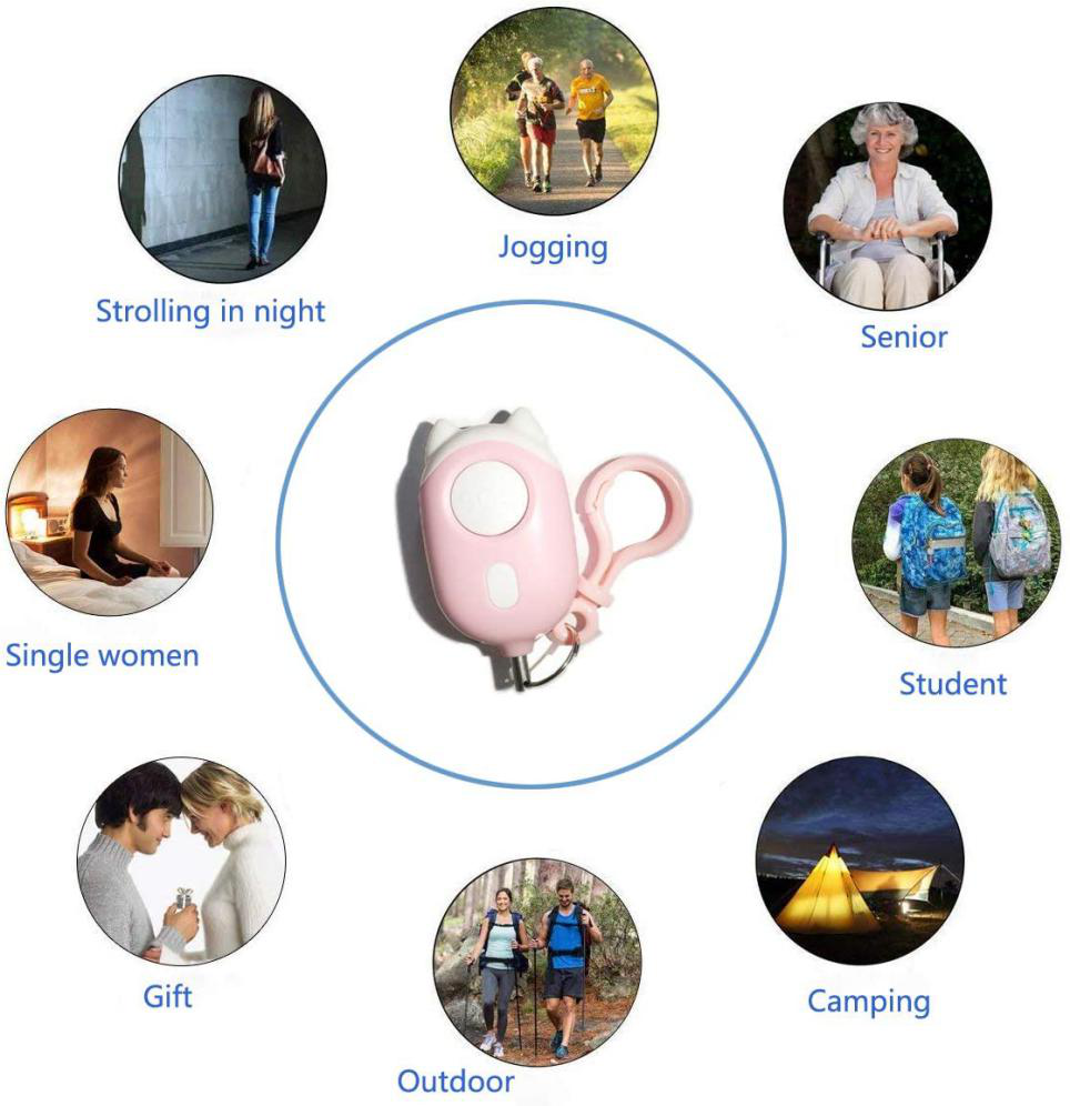 130 дБ персональная сигнализация для самообороны, охранная сигнализация для выключения в ночное время