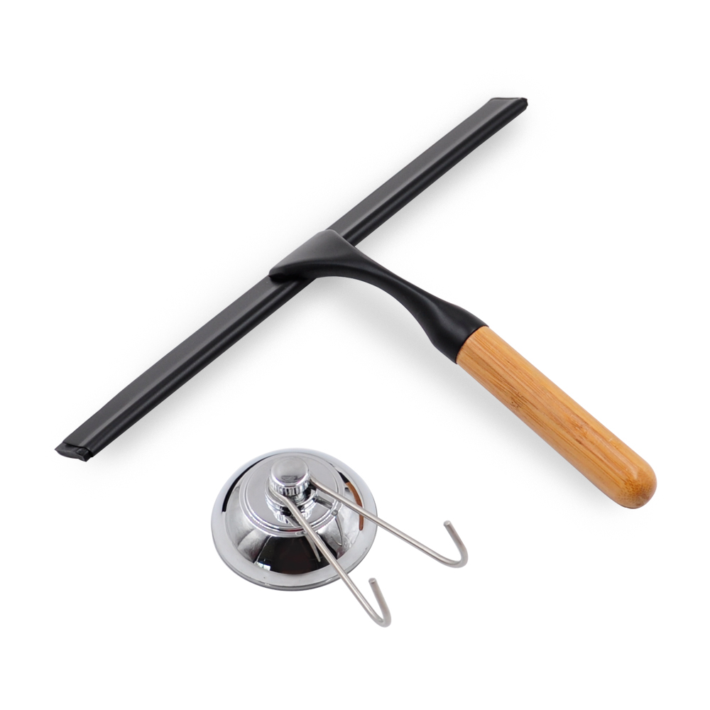 FREE SAMPLE Glass Window Squeegee Cleaner Shower Bathroom Mirror Rubber Wiper With Suction Hook