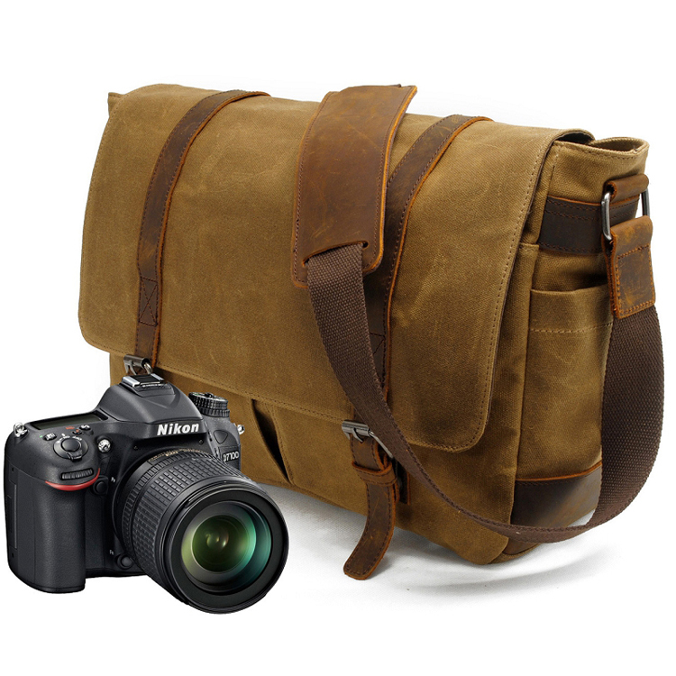 Винтажная холщовая сумка-мессенджер для камеры FZMC0115
