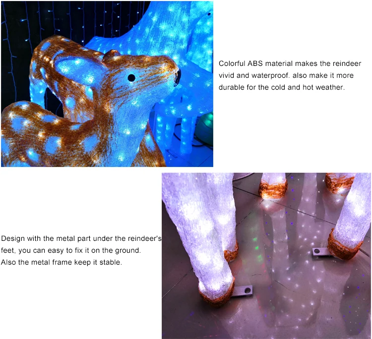 New Outdoor Festival 3D Led Deer Motif Light Park Decoration Deer Motif Light