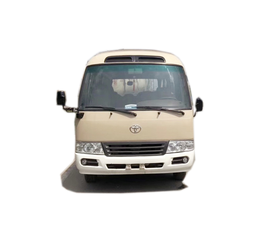 LHD 2017 Япония использовала хорошее состояние Toyotai coaster bus с дизельным двигателем 25 сидений Белый Золотой для печати