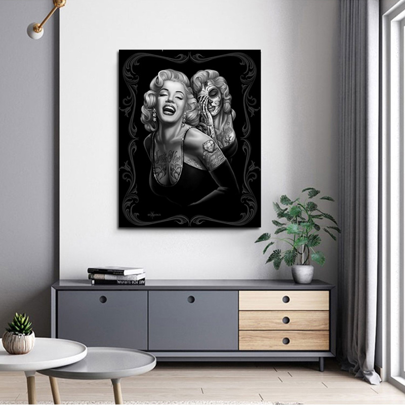 Tattoos Marilyn Monroe Portrait Canvas Painting on The Wall Sexy Women Posters Prints Decorative Picture for Living Room Decor