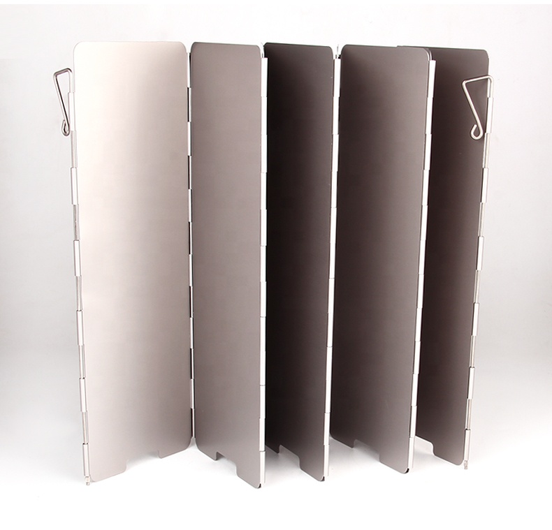 Складная уличная плита, ветровое стекло 8/9/10 пластин, алюминиевая плита для кемпинга, ветровое стекло с сумкой для переноски