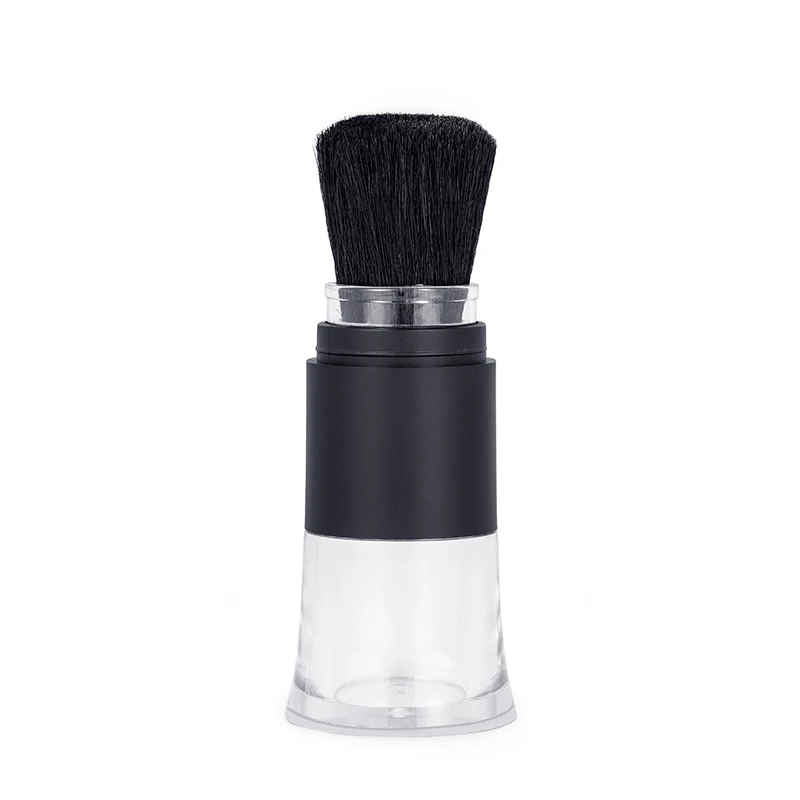 Retractable Goat Hair/ Synthetic hair Dispensing Refillable Loose Powder Brush Black