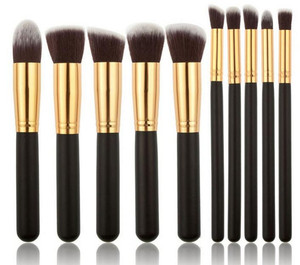 Yaeshii Customized Wood 10Pcs Professional Cosmetic Brush Sets Makeup