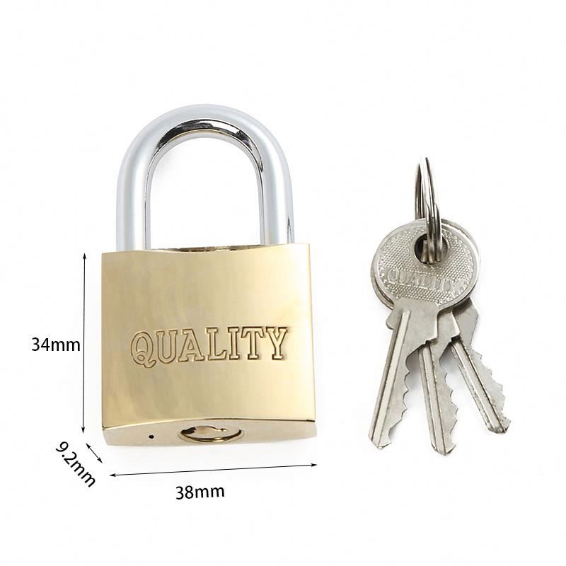 25mm Solid Brass Tri Circle Padlock Boxed New Love Lock Suitcase Luggage