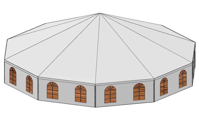 Ridge Height 8.7m Aluminum Multi Sided Tent Hexagon Shape PVC Fabric Tent