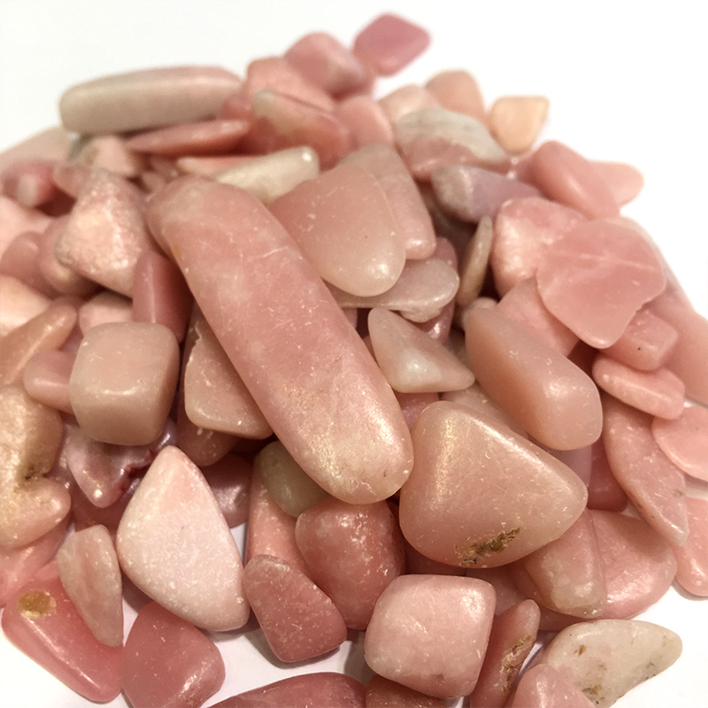 罕见的天然粉红色翻滚石头玫瑰蛋白石石英水晶砾石生日毕业礼物