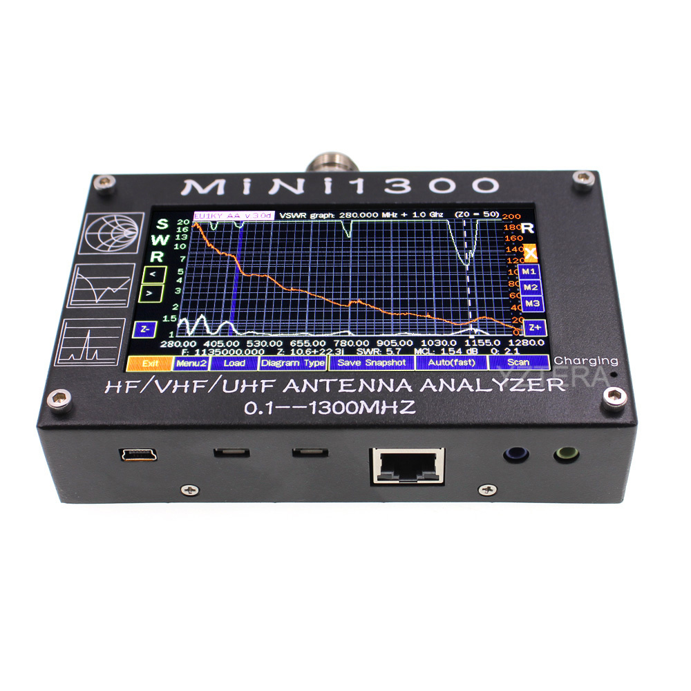 Mini1300 4.3" LCD 0.1-1300MHz HF/VHF/UHF ANT SWR Antenna Analyzer Meter Tester  antenna analyzer