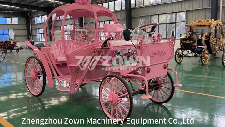 2025 Pumpkin Wedding Electric Horse Carriage - Pink Cinderella