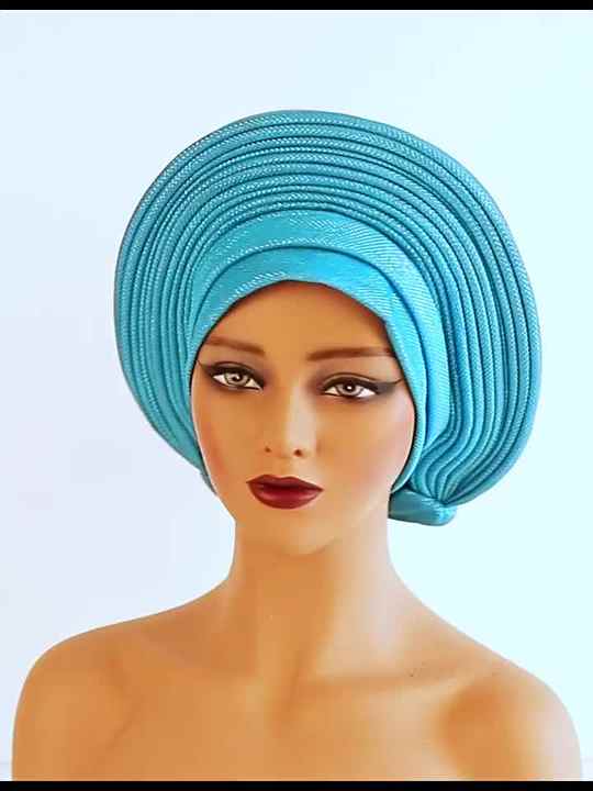 Ethnic Nigerian Wedding Bandana Wrap Turban Cap Solid Color
