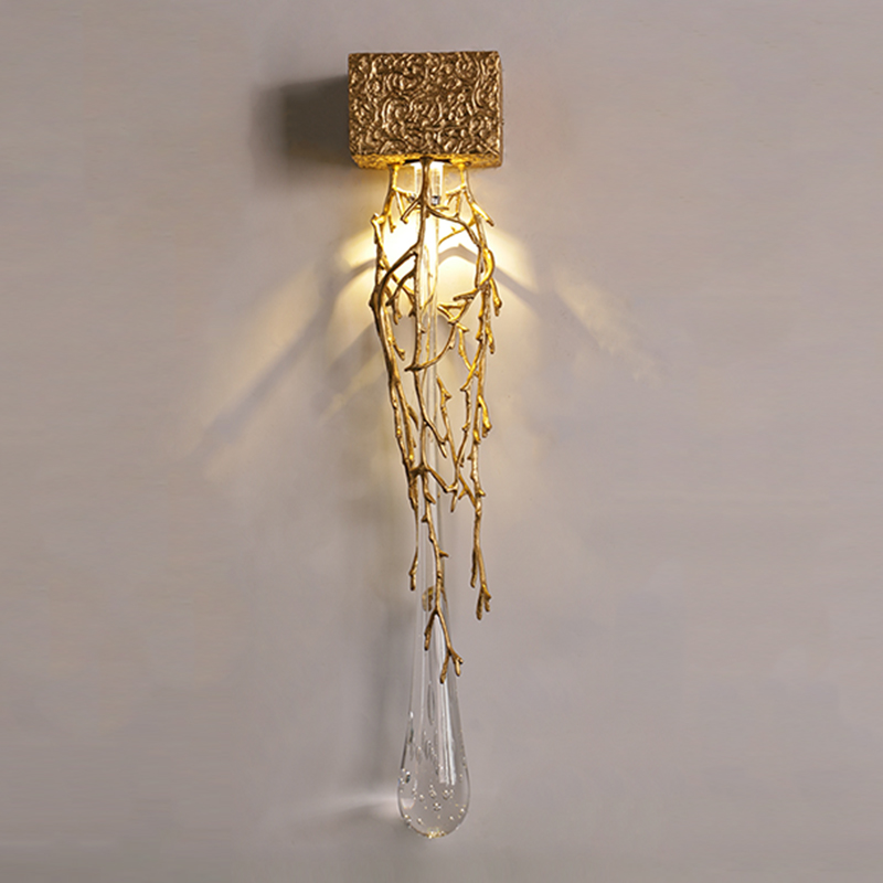 modern new LED copper wall light fancy crystal wall light