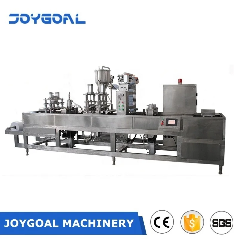 Automatic plastic liquid cup thermoforming fill and seal machine horizontal