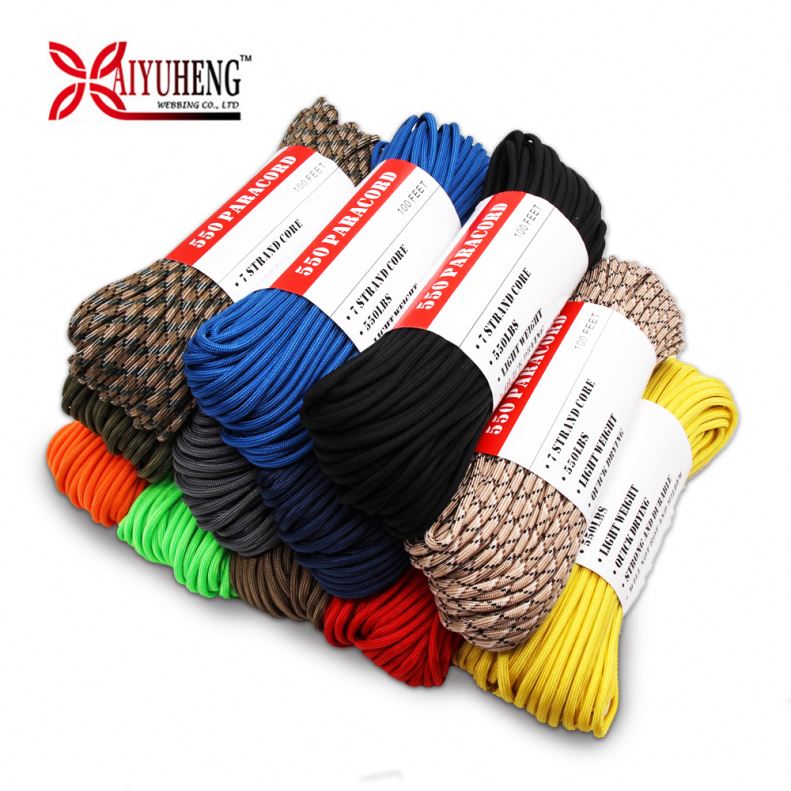 Polypropylène Paracorde 9 brins 100m 550 réfléchissant Paracord Parachute Cordon