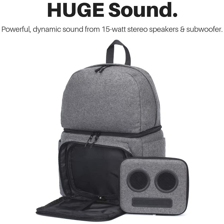 2020 Borsa termica per altoparlante incorporata di nuova moda, zaino per dispositivo di raffreddamento della radio isolato