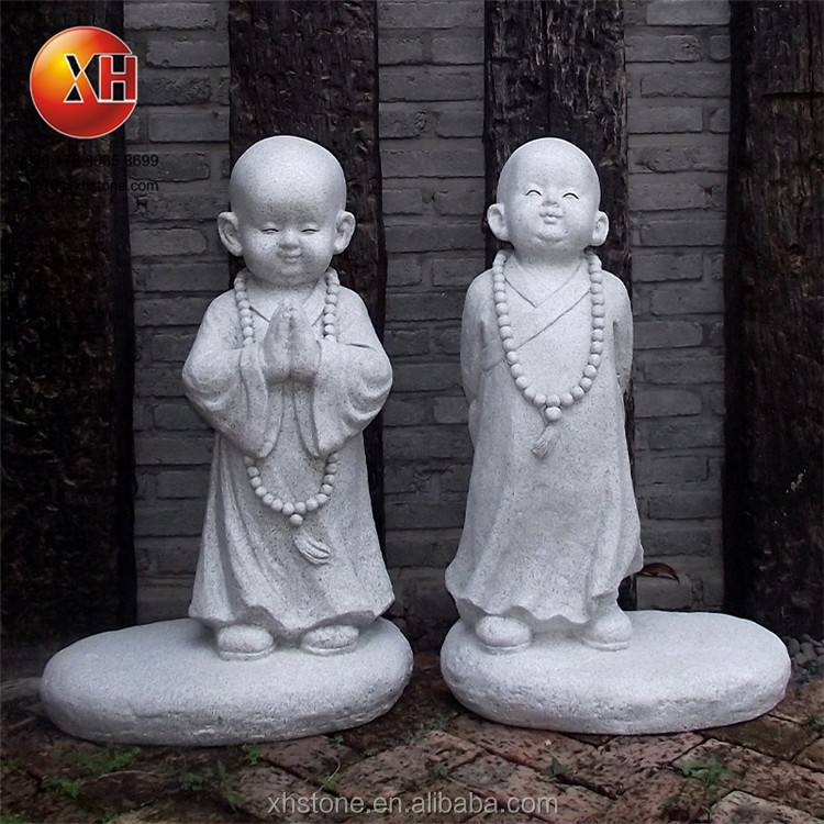 和風石小さな僧侶像彫刻かわいい笑顔小さな仏像禅の風景庭の装飾