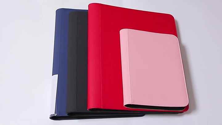 Juvida Modern 16-Pocket Card Binder Black PU Zipper Card Holder Album  Stylish Business Card Storage 6 Inch