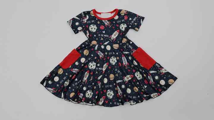 Qingli OEM Custom Factory New Boutique Christmas Girl Dress for Kids Cotton  Fall Clothing Long Sleeve Dress