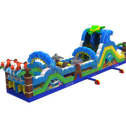 Giant children playground bouncer parcours du combattant gonflable bounce house inflatable obstacle course