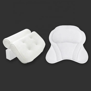 Wholesale Luxury ECO Friendly Home Non Slip Waterproof 3D Mesh Wedge Tub Spa Bath Pillow With Suction Cups