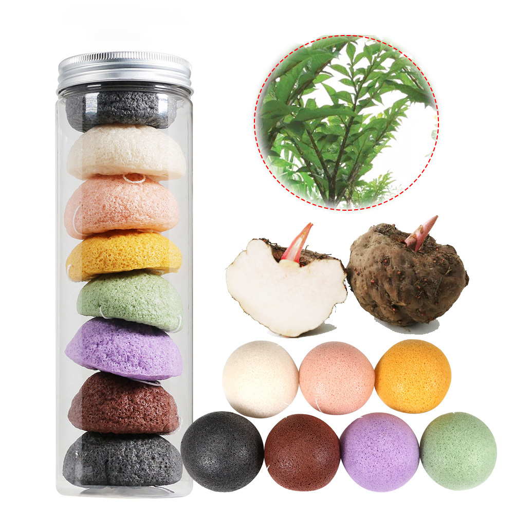 Высококачественная 100% натуральная Коньячная губка для макияжа лица полукруглая отшелушивающая Коньячная губка