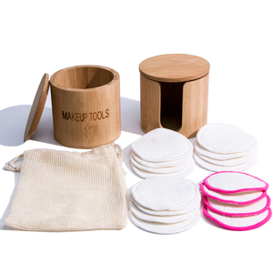 Private Label Eyelash Washable Organic Cotton Bamboo Makeup Remover Pads