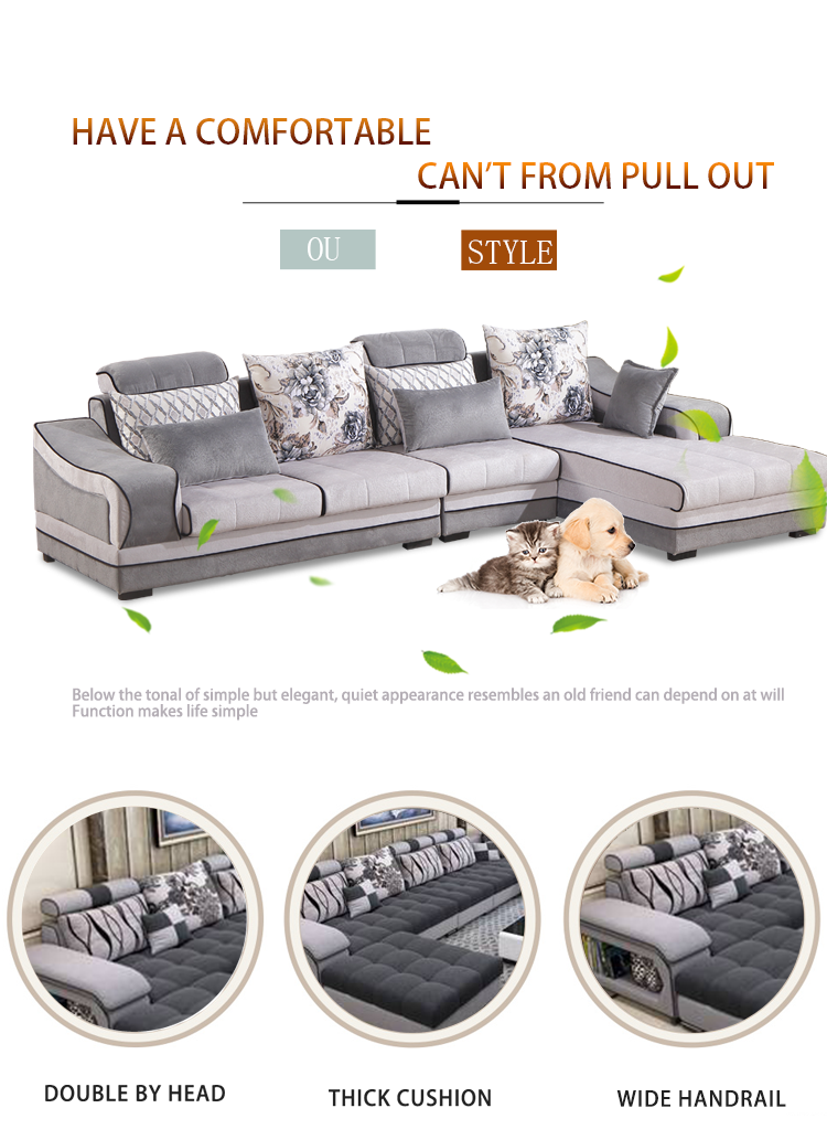 Customizable and Reconfigurable Deep Seating Couch Sectional Living Room Combination Sofa Set 7 Seater Corner sofa