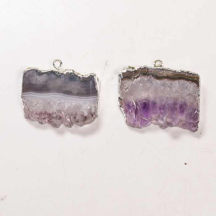 Preço de atacado Banhado A Ouro Natural Ametista Geode Druzy Pingente