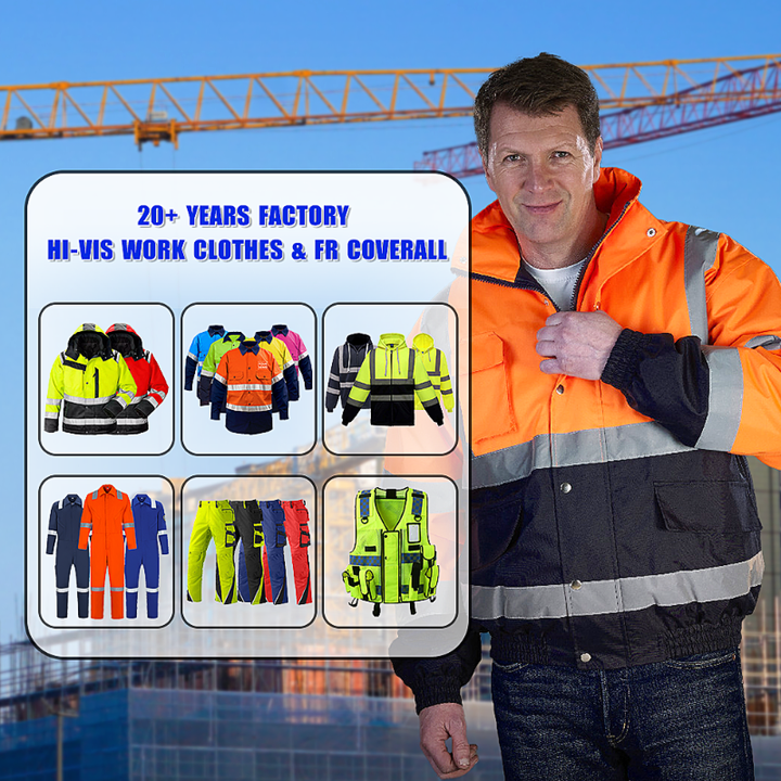 Class 2 High Visibility Custom Logo Men Worker Security Workwear Industrial Construction Hi Vis